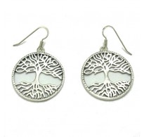 E000687 Sterling silver earrings Tree of Life solid 925 Empress 
